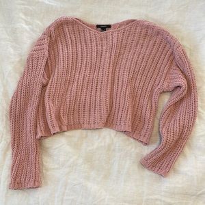 Forever 21 S Cropped Pink Sweater